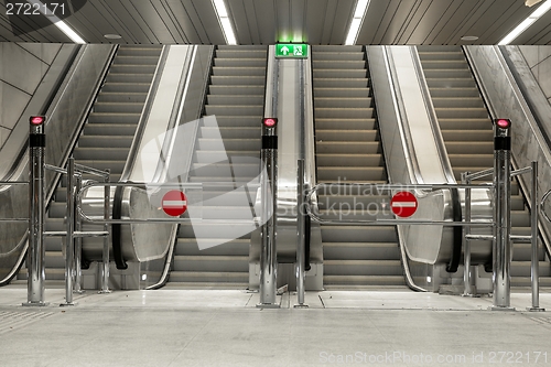 Image of Moving escalator in the business center