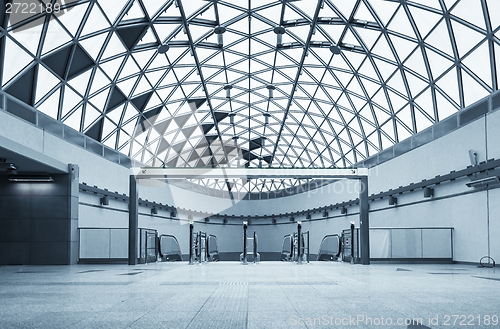 Image of Moving escalator in the business center