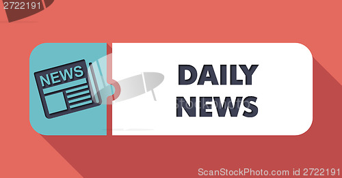 Image of Daily News Concept in Flat Design on Scarlet Background.