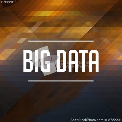 Image of Big Data Concept on Retro Triangle Background.