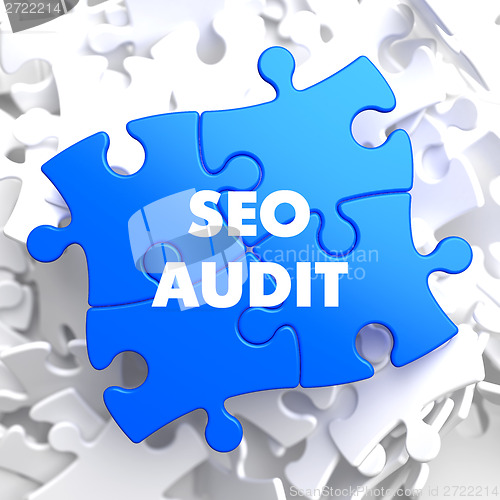 Image of SEO Audit on Blue Puzzle.