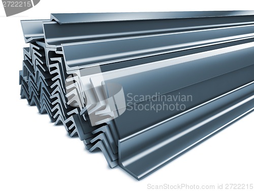Image of Rolled Metal Products Isolated on White.