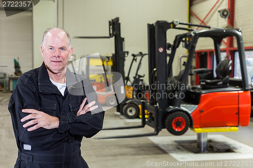 Image of worker in maintenance service station