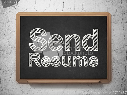 Image of Business concept: Send Resume on chalkboard background