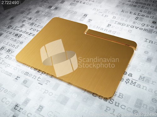 Image of Business concept: Golden Folder on digital background