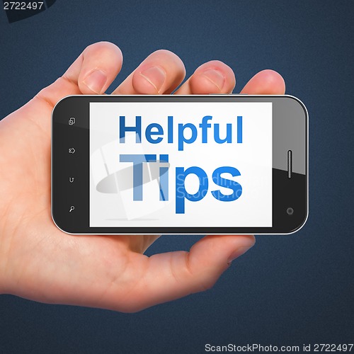 Image of Education concept: Helpful Tips on smartphone