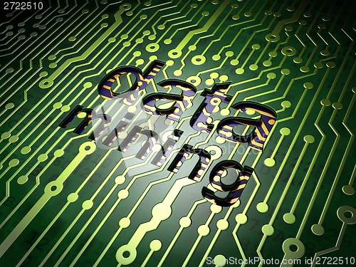 Image of Information concept: Data Mining on circuit board background