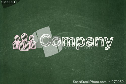 Image of Business concept: Business People and Company on chalkboard background