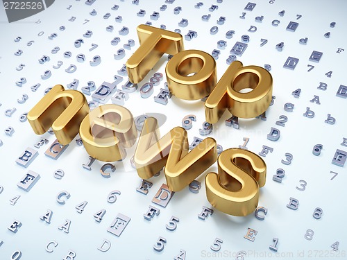 Image of News concept: Golden Top News on digital background
