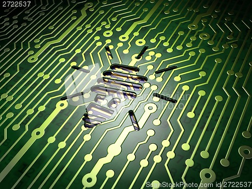 Image of Finance concept: Energy Saving Lamp on circuit board background