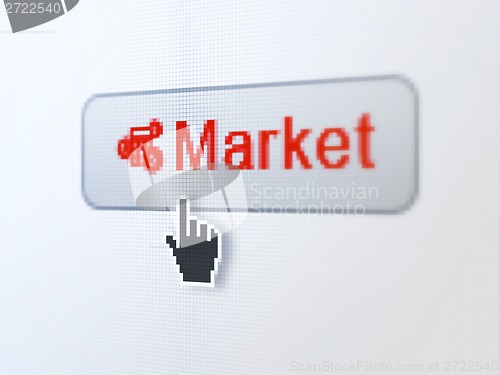Image of Business concept: Market and Calculator on digital button background