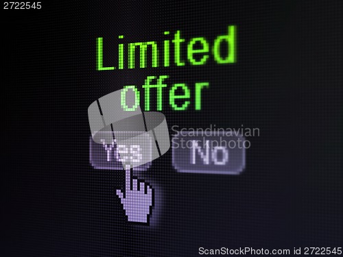 Image of Business concept: Limited Offer on digital computer screen