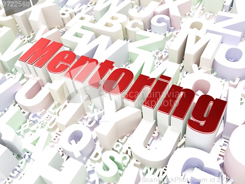 Image of Education concept: Mentoring on alphabet background