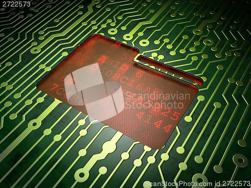 Image of Finance concept: Folder on circuit board background