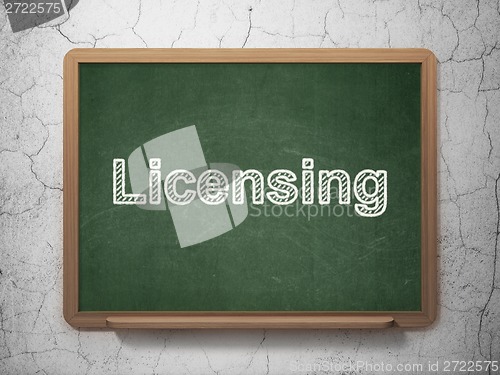 Image of Law concept: Licensing on chalkboard background