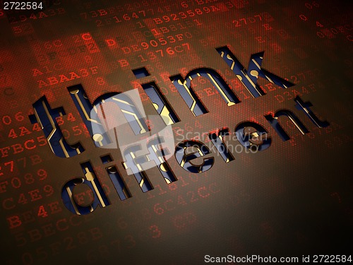 Image of Education concept: Think Different on digital screen background