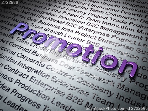 Image of Marketing concept:  Promotion on Business background