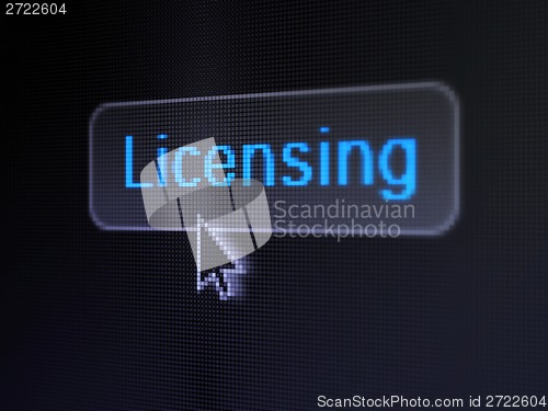 Image of Law concept: Licensing on digital button background