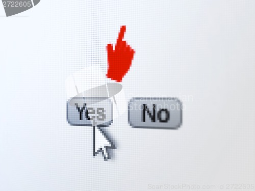 Image of Social media concept: Mouse Cursor on digital computer screen