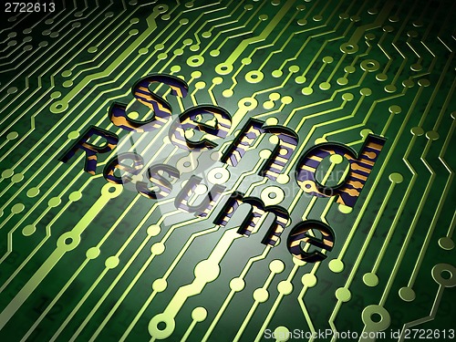 Image of Business concept: Send Resume on circuit board background