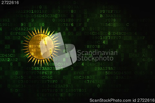Image of Vacation concept: Sun on digital background