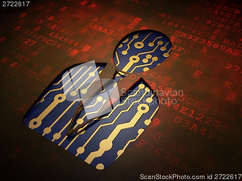 Image of Advertising concept: Business Man on digital screen background