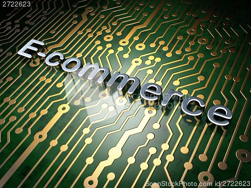 Image of Finance concept: E-commerce on circuit board background