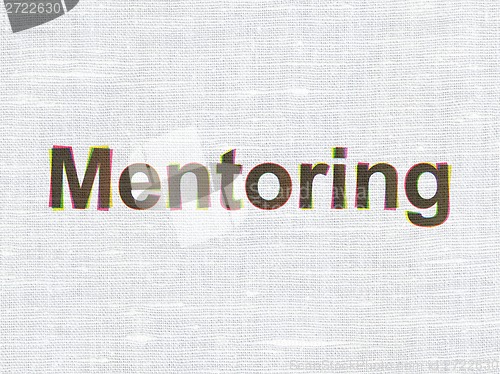 Image of Education concept: Mentoring on fabric texture background