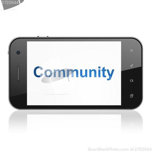 Image of Social media concept: Community on smartphone