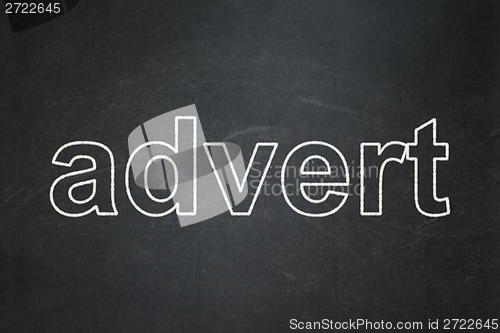 Image of Advertising concept: Advert on chalkboard background