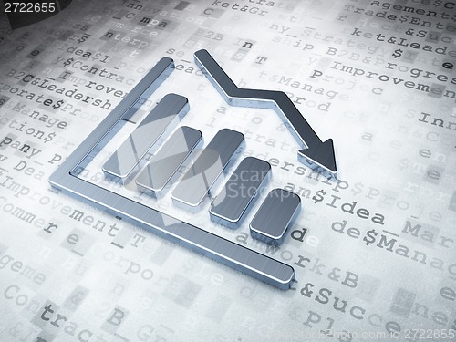 Image of Finance concept: Silver Decline Graph on digital background