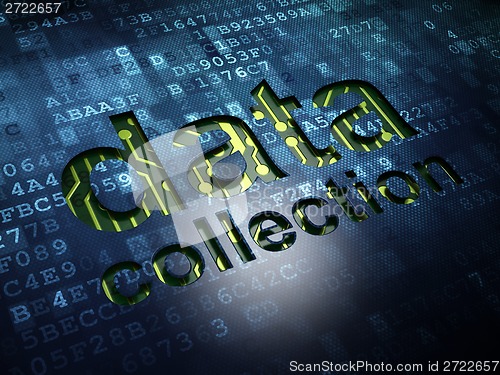 Image of Information concept: Data Collection on digital screen background