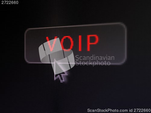 Image of Web development concept: VOIP on digital button background