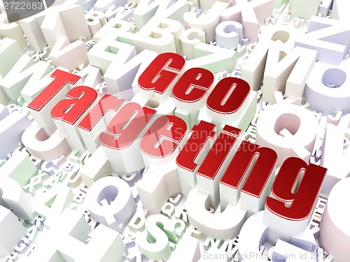 Image of Finance concept: Geo Targeting on alphabet background