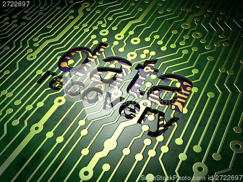 Image of Information concept: Data Recovery on circuit board background