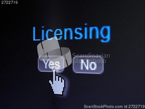 Image of Law concept: Licensing on digital computer screen