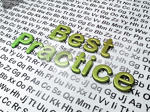 Image of Education concept:  Best Practice on Alphabet background