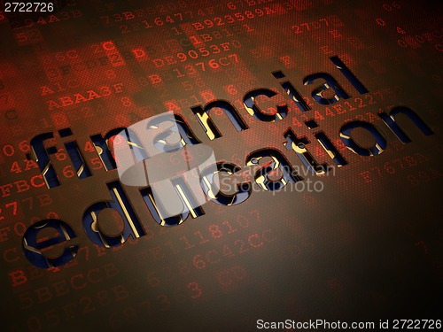 Image of Education concept: Financial Education on digital screen background