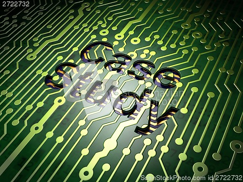 Image of Education concept: Case Study on circuit board background