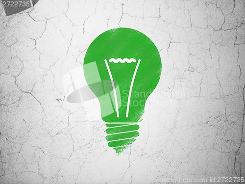 Image of Business concept: Light Bulb on wall background