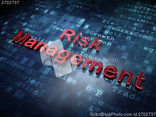 Image of Finance concept: Red Risk Management on digital background