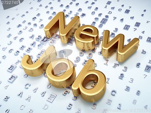 Image of Business concept: Golden New Job on digital background