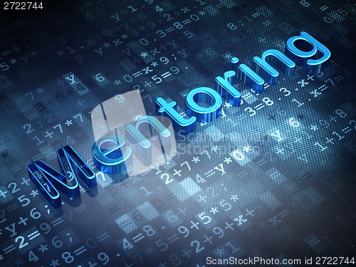 Image of Education concept: Blue Mentoring on digital background