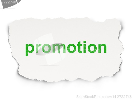 Image of Advertising concept: Promotion on Paper background