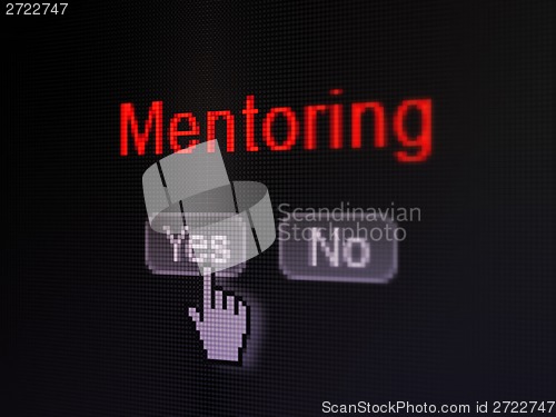 Image of Education concept: Mentoring on digital computer screen