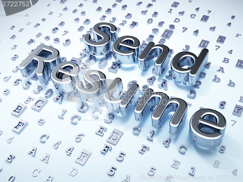 Image of Business concept: Silver Send Resume on digital background