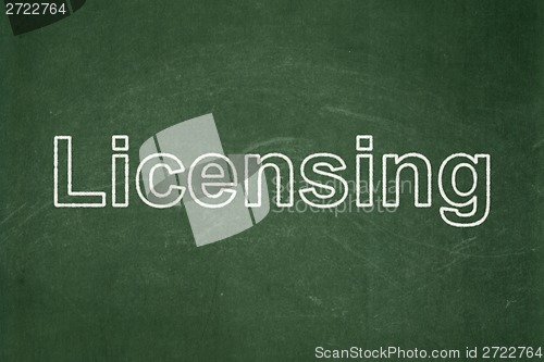 Image of Law concept: Licensing on chalkboard background