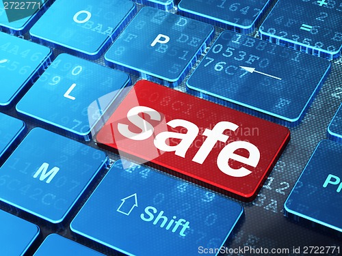 Image of Privacy concept: Safe on computer keyboard background