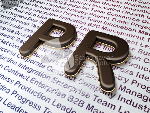 Image of Marketing concept:  PR on Business background