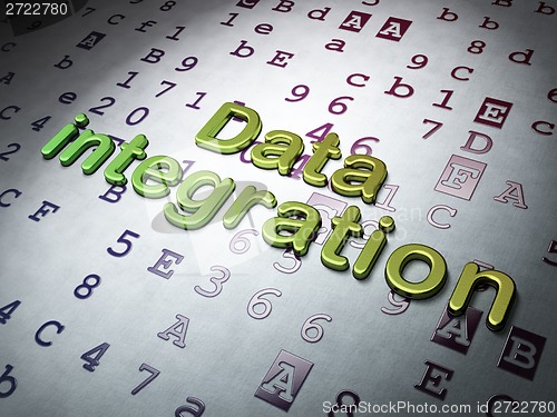 Image of Data concept:  Data Integration on Hexadecimal Code background